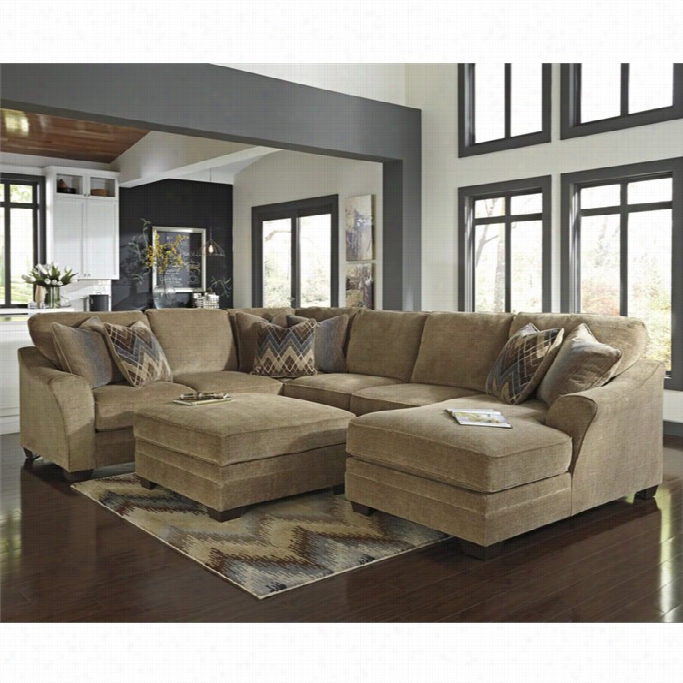 As Hley Lonsdale 2 Piece Right Chaise  Loveseat Sectional Set In Barley