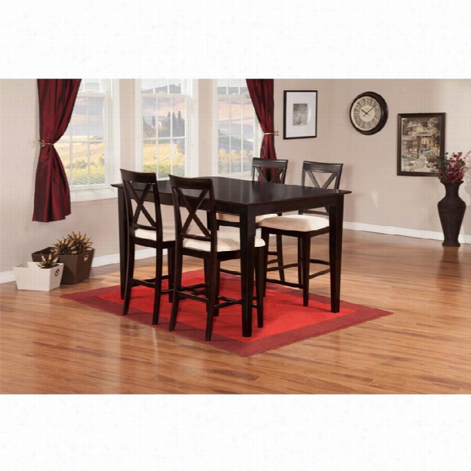 Atlantic Furniture Shaker 5 Piece Butterfly Pub Set In Espfesso