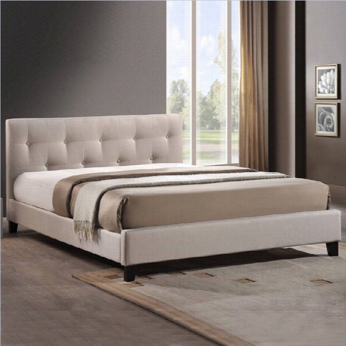 Baxton Studio Annette Upholstered Pllatform Bed In Light Beige-full