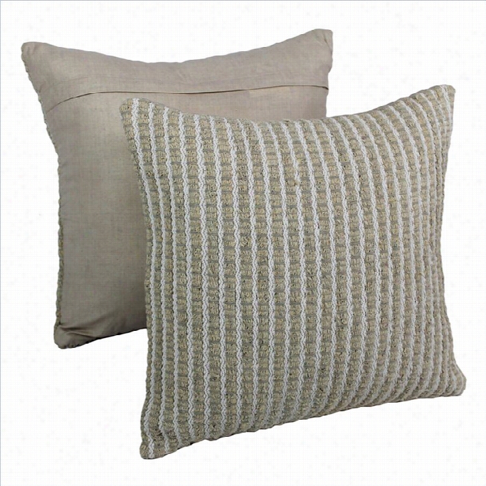 Blazing Needles Rope Corded Pillowws In White And Beige (regulate Of 2)