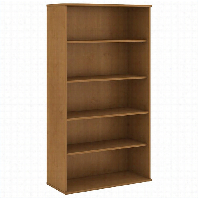 Bush Bbf 72h 5 Shoal Bookcase In Natural Cherry