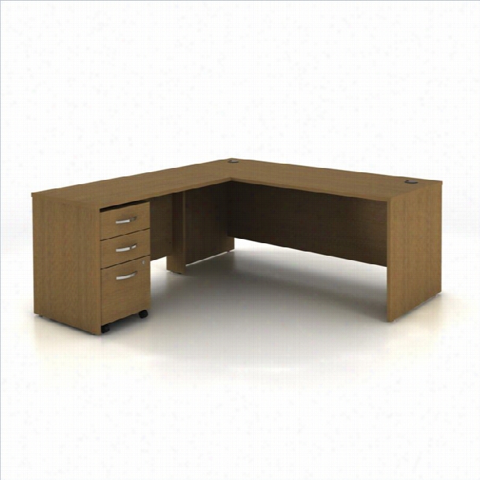 Bush Bbf Series  C3-piece Computer Desk In Warm Oak