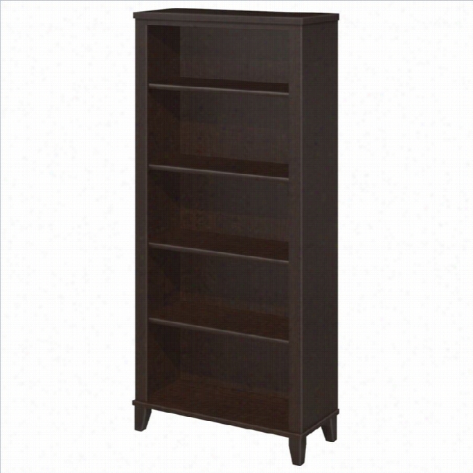 Bush Somerset 5 -sheof Bookcase In Mocha Cherry