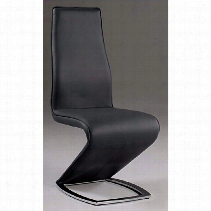 Chintaly Tara Stationary Dining Chair In Black And Chrome