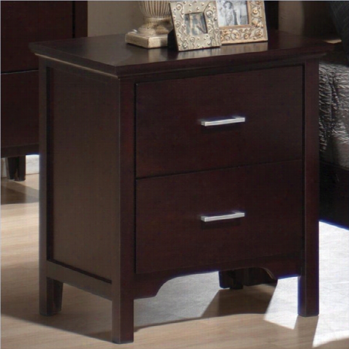 Coaster 2 Drawer Nightstand In Mahogany Finish