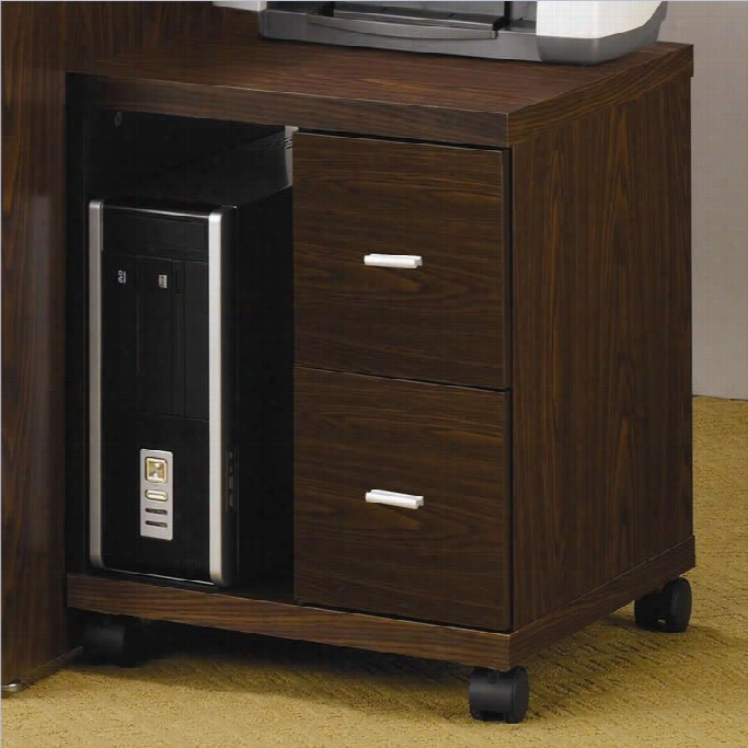 Coaster Peel 2 Drawer Computer Stand In Brown