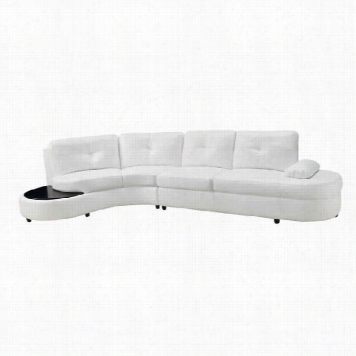 Coaster Talia Bonded Leather Sectional With Table In White