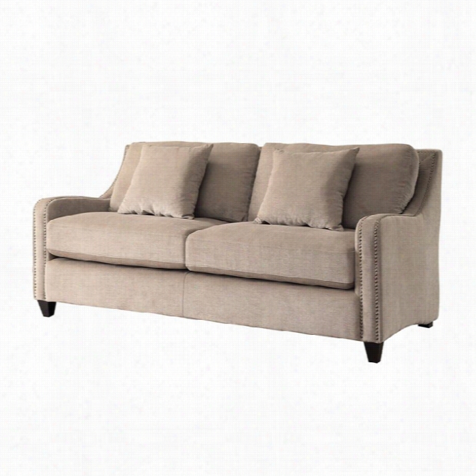 Coaster Torres Cloth Nailhead Trim Sofa In Taupe