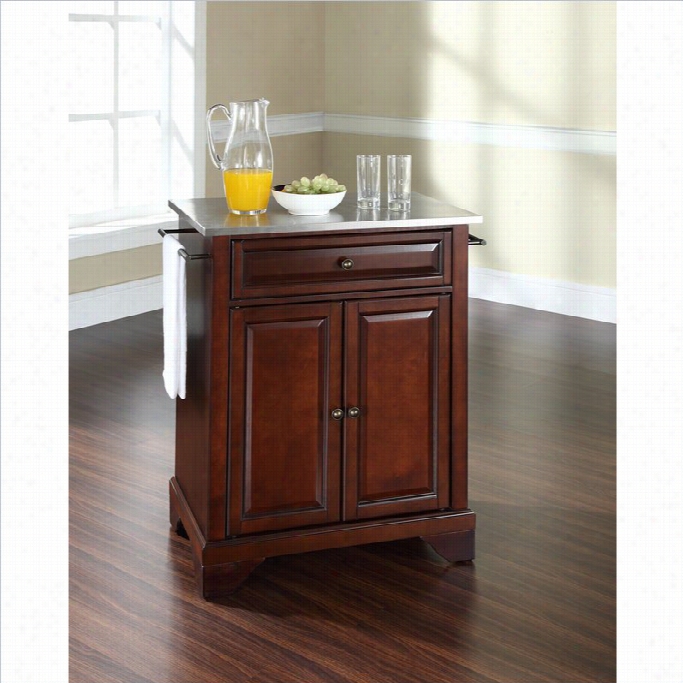 Crosley Furniture Lafayette Stainess Steel Top Mahogany Kitchen Island