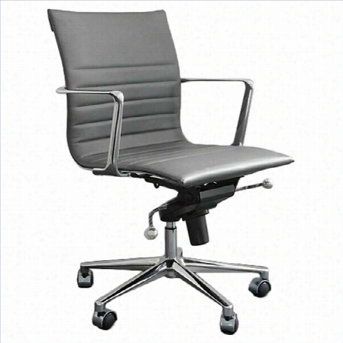 Eurostyle Kyler Low Back Office Chair-gray/chrome