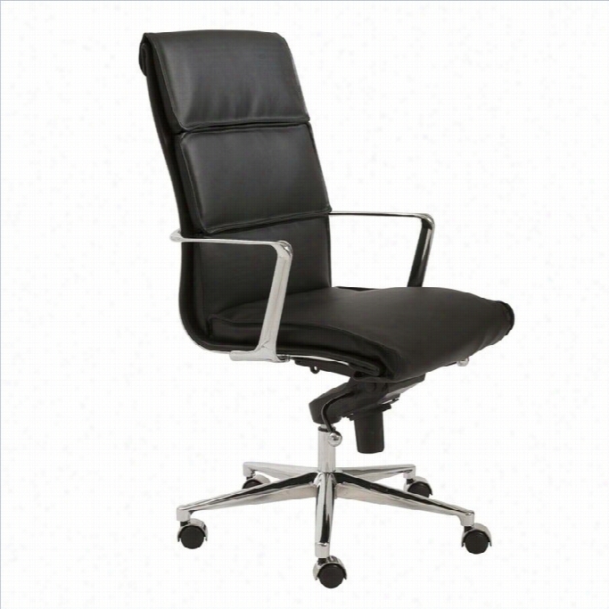 Eurostyle Leif Dear Bac Koffice Chair In Black/chrome