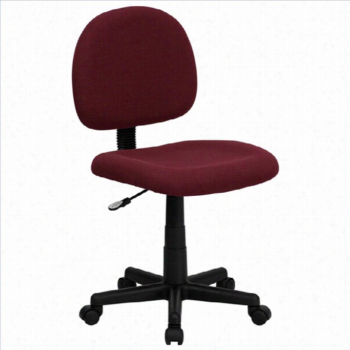 Flash Furniture Armless Ergonomic Task Ofice Chair In B Urgundy