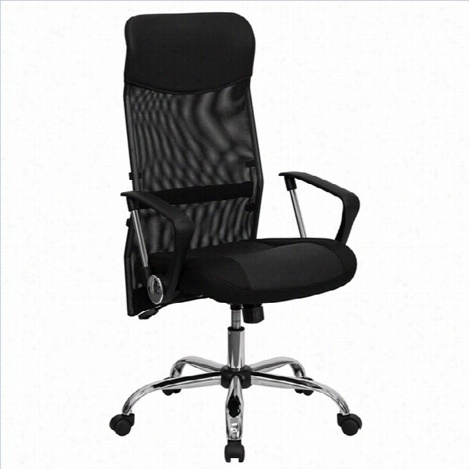 Flash Furniture High Back Split Office Chaiir In Black Through  Mesh Bacck