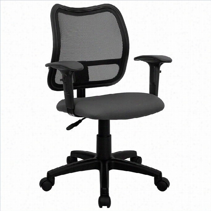 Flash Furniture Mid-back Mesh Task Office Chair In Gray Fabric