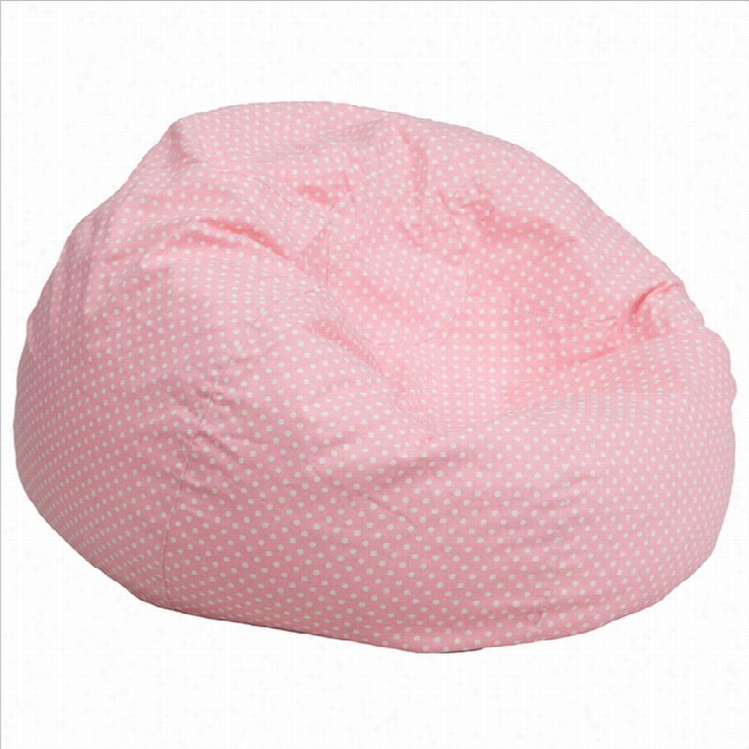 Flsh Furniture Oversized Dotted Bean Bag Cha Ir In Light Pink