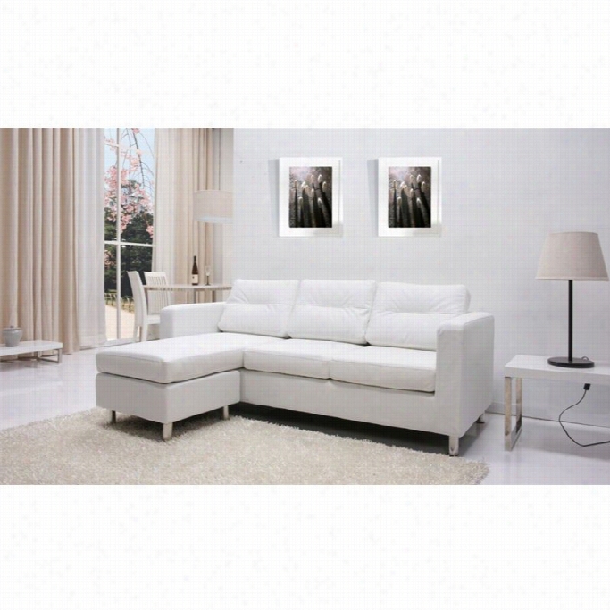 Gold Sparrow Detroit Faux Lether Convertible Sofa In White