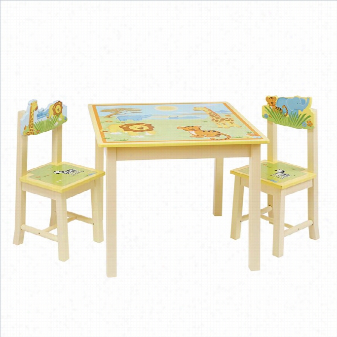 Guidecraft Savanna Smiles Table And Chairs Set