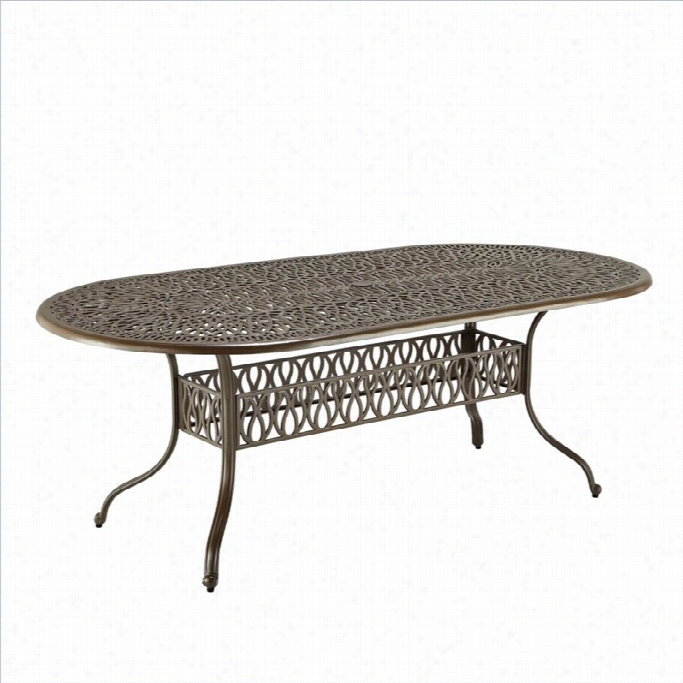 Home Styles Floral Blossom Taupe Oval Dining Table