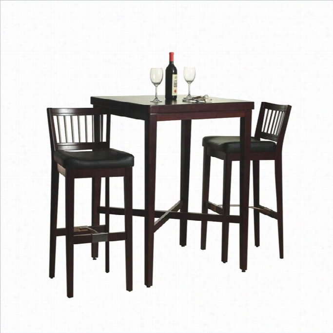 Home Styles Furniture 3-piece Solid Wood Pub Table & Bar Stools Ste In Cherry