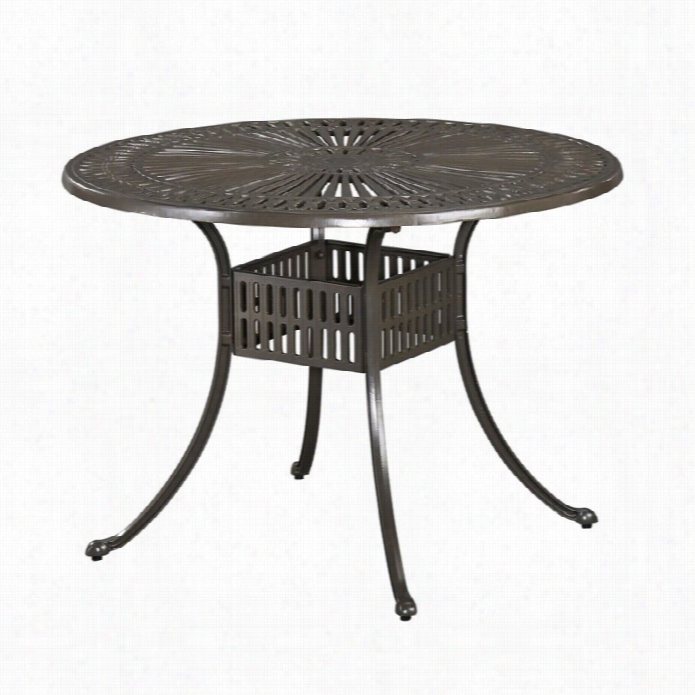 Home Styles Largo 42  Make Circular Outdoor Dining Table In Taupe