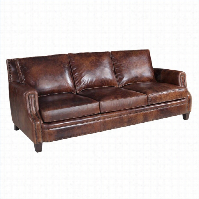 Hooker Furniture Leatherr Fixed Sofa In Parthenon Temple