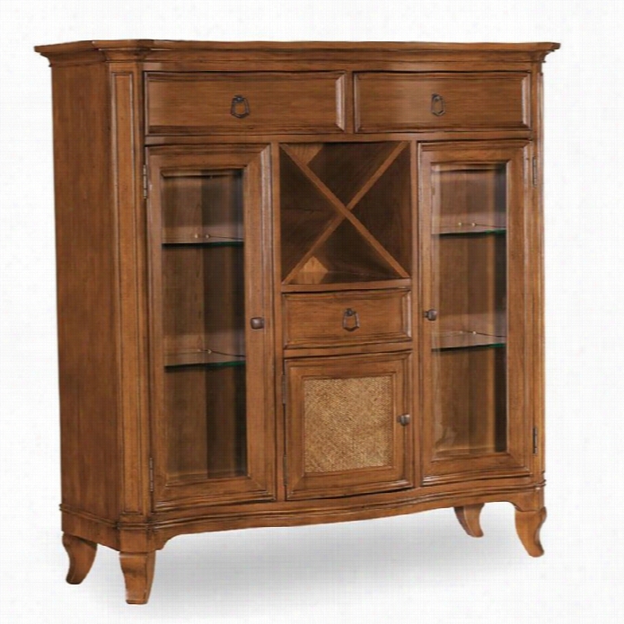 Hooker Furniture Windward Display Byffet In Light Brown Cherry