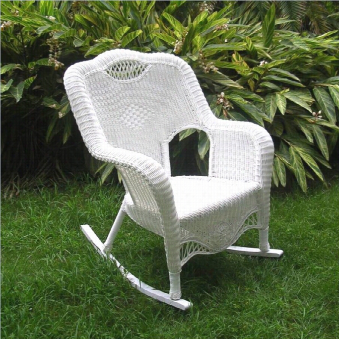 International Caravan Chelsea Outdoor Rocking Chair-white