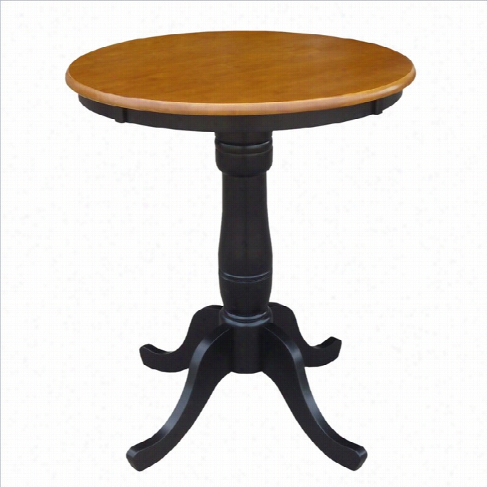 International Oncepts 30 Round Counter Height Dining Table In Black  Cherry