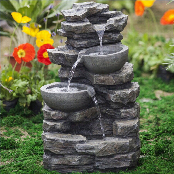 Jeco Rock Andp Ot Waterfall Water Fountain Without Light