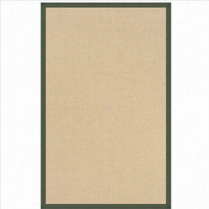 Lionn Athena Cotton Rug In Natural And Green-1'10 X 2'10