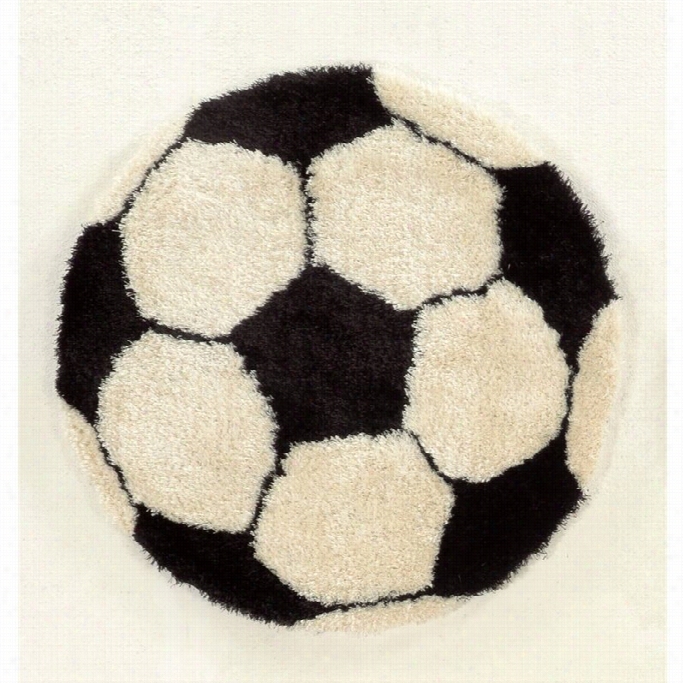 Lino Soccer 4' X 4' Ball Shag Rug