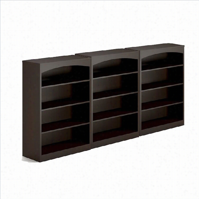 Mayline Brighton 4 Shelf Awll Bookase Ih Mocha