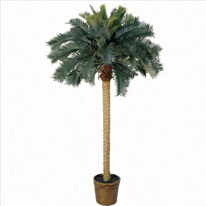 Nearly Natural 6' Sag Opalm Silk Tree In Green