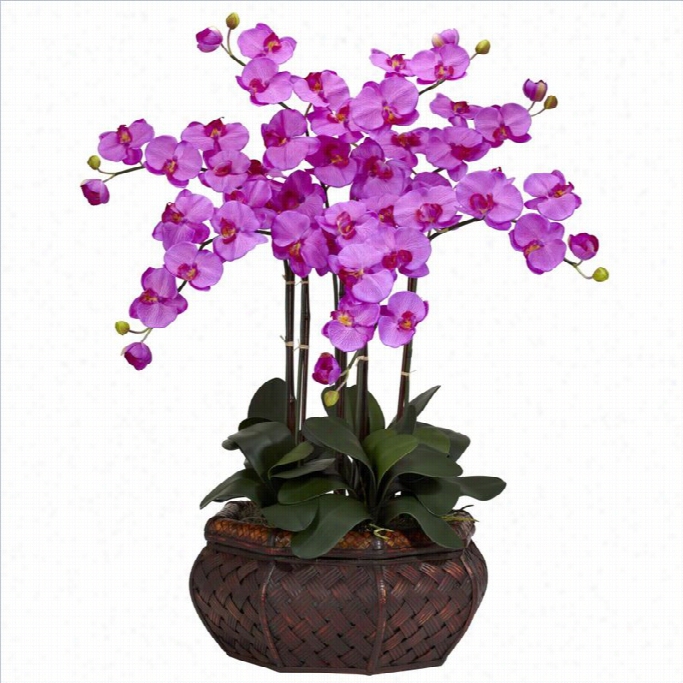 Nearly Natural Large Phalaenopsis Silk Flower Arrangement In Orchid