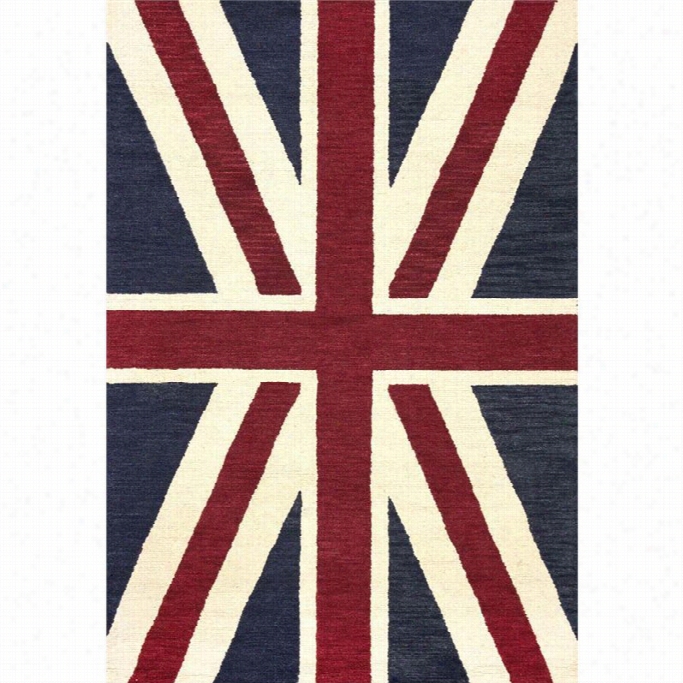 Nuloom 3'  X 5' Hand Tufted Union Jack Rug In Denim