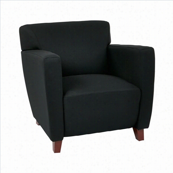 Office Star Club Chair In Bkack-dark Pewter