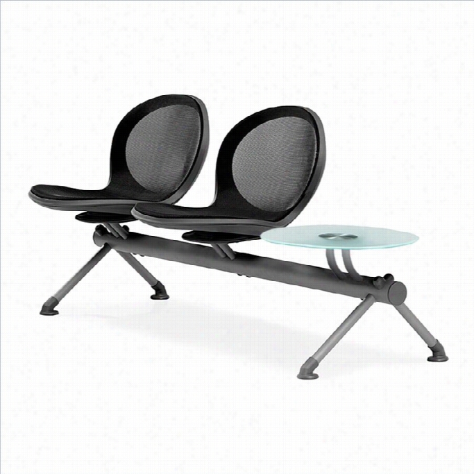 Ofm Beam  Guest Chair With 2 Seats And Table In Black