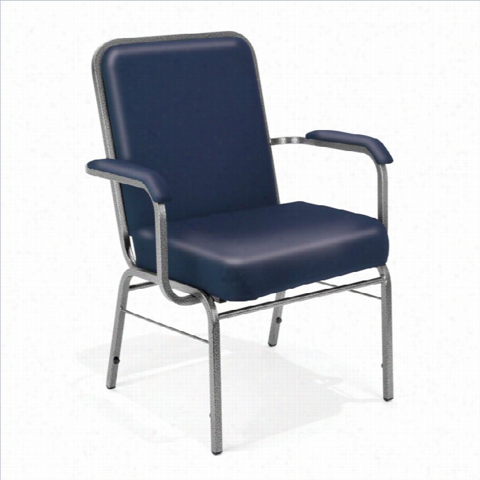 Ofm Big And Tall Comfort Class Serie Anti-bacterial Arm  Office Cair In Navy