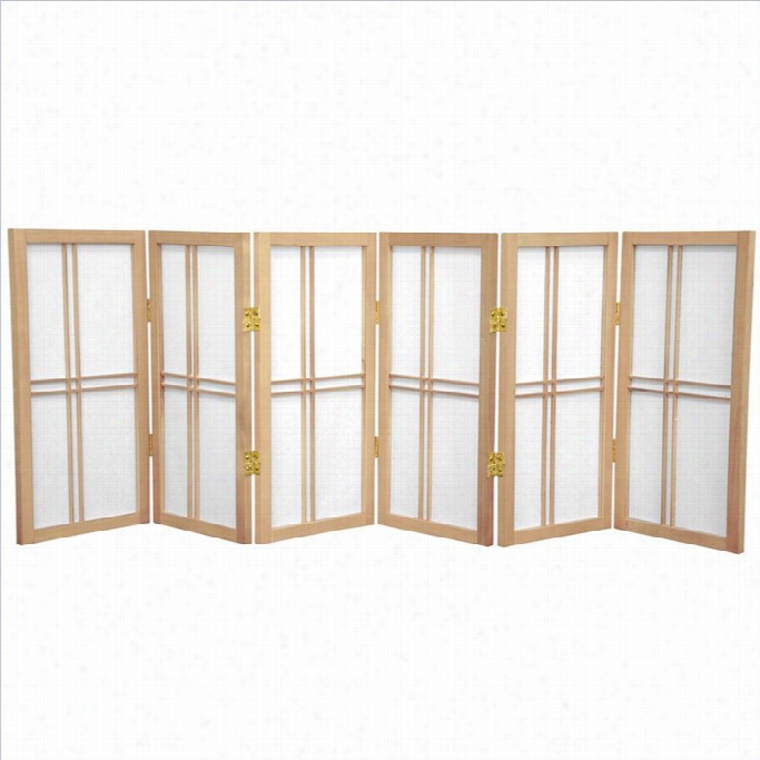 Oriental Desktop Double Cros S6 Panels Shoji Screen In Natural