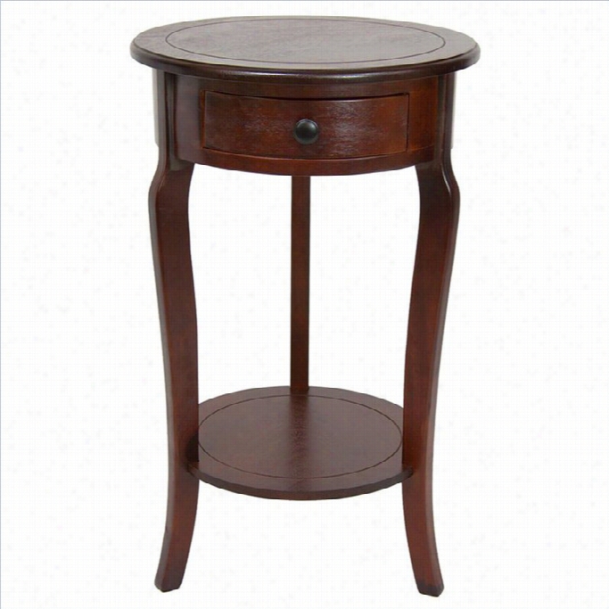 Oriental Furniture 26 Classicr Ound End Table In Cherry