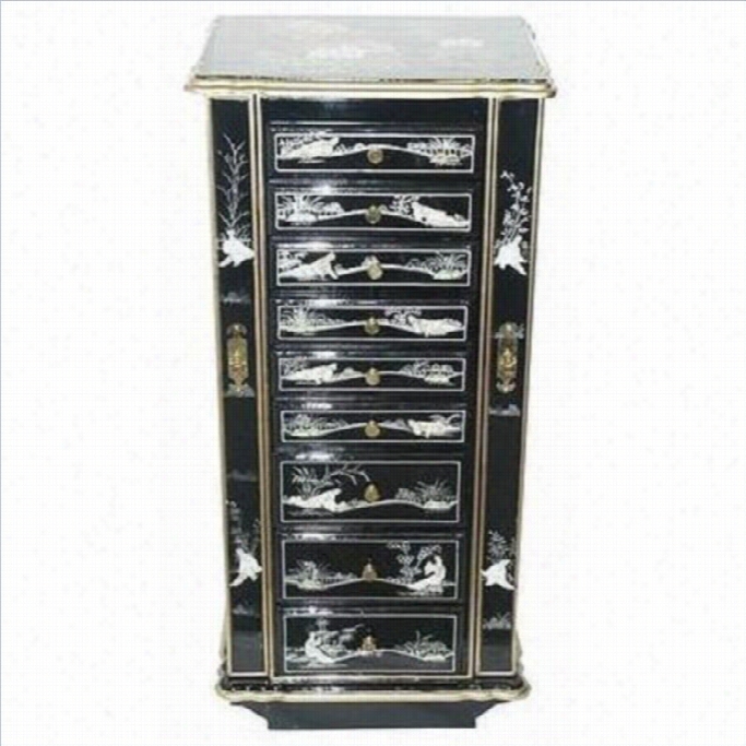 Oriental Furniture Jewelry Cabinet In Rich