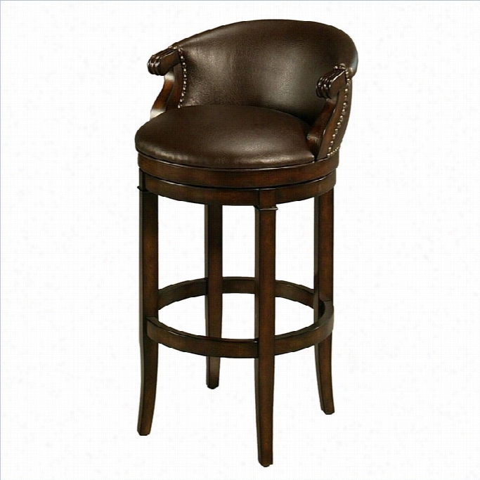 Pastel Furniture Princetown 26 Leather Swivel Counter Stool In Cherry