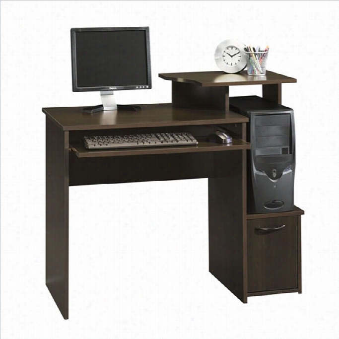 Sauddr Office Beginnings Wood Computer Desk In Cinnamon Cherry