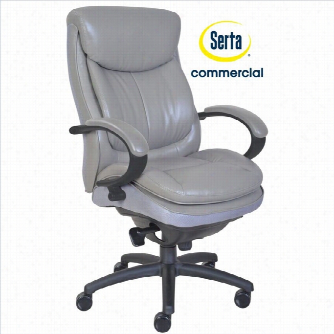 Serta Commetcial 300 Erggonomic Leather Executive Office Char In Gray