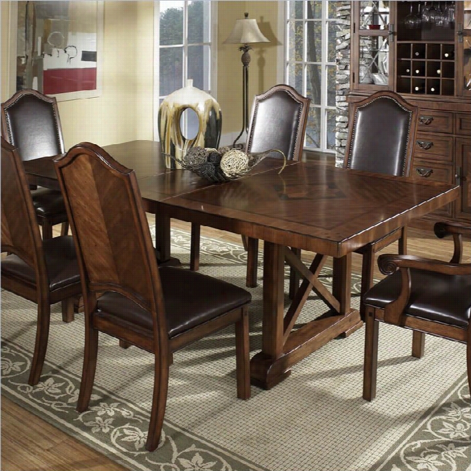 Somerton Dwellingb Arrington Trestle Dining Table In Pecan