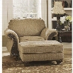 Ashley Cambridge Accent Chair with Ottoman in Amber