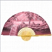 Oriental Furniture Oriental Cranes Wall Fan Decor in Pink-Width 60