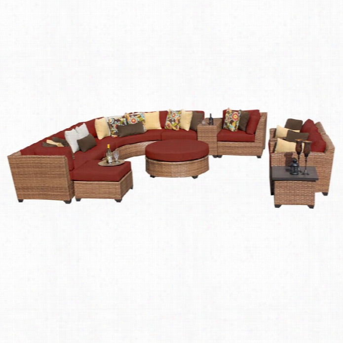 Tkc Laguna 12 Piece Outdoor Wicker Sofa Set In Terracotta