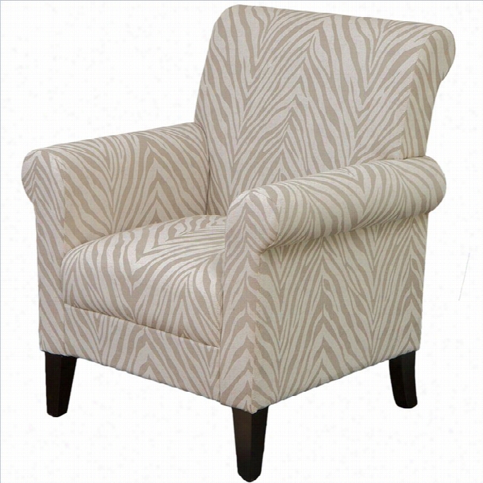 Trent H Ome Frederick Fabric Club Arm Chair In  Beige Animal Print