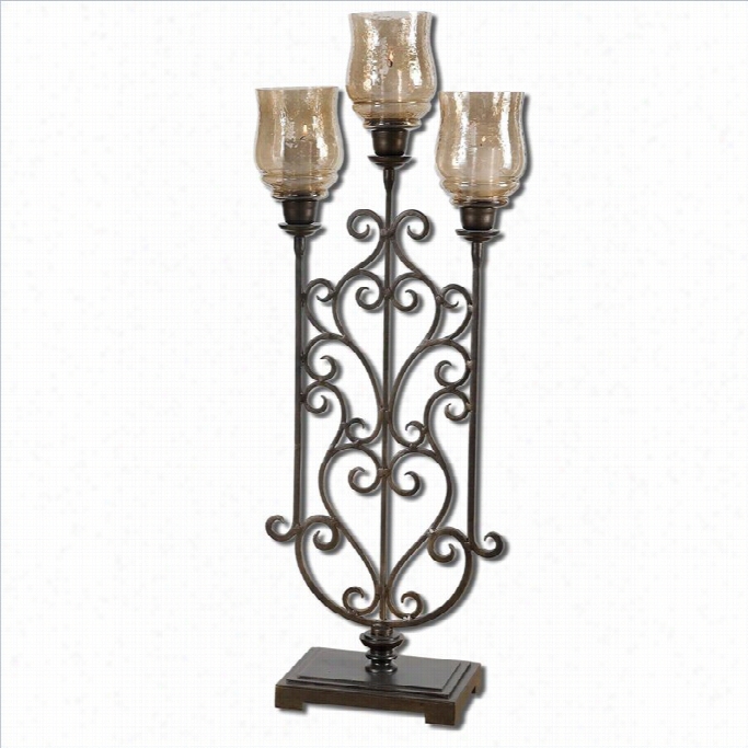 Uttermost Fela Metal Candleholedr In Antiqued Bronze